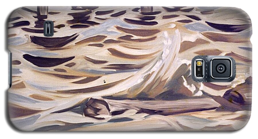 Seascapes Galaxy S5 Case featuring the painting Pier At Granthams Landing by Laara WilliamSen