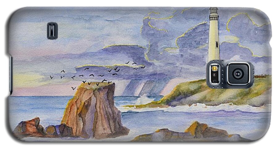 Linda Brody Galaxy S5 Case featuring the painting Pigeon Point Lighthouse by Linda Brody