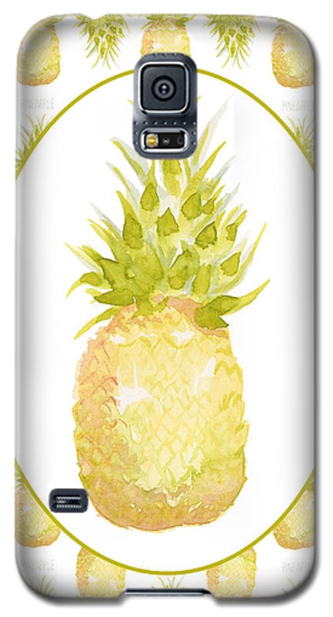 Pineapple Galaxy S5 Case featuring the painting Pineapple cameo by Cindy Garber Iverson