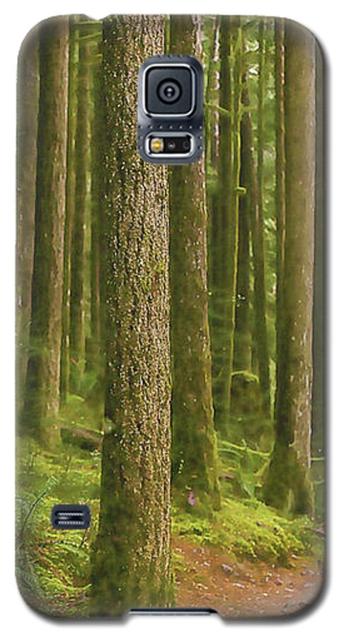 Rain Forest Galaxy S5 Case featuring the digital art Pines Ferns And Moss by Phil Perkins