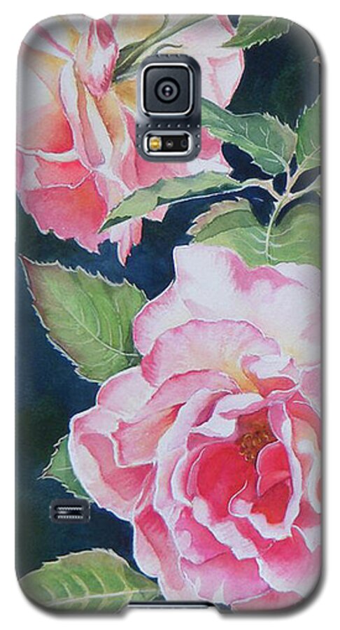Watercolor Galaxy S5 Case featuring the painting Pink Beauties SOLD original by Sandy Brindle