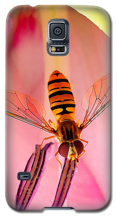 Nature Galaxy S5 Case featuring the photograph Pink Flower Fly by ABeautifulSky Photography by Bill Caldwell