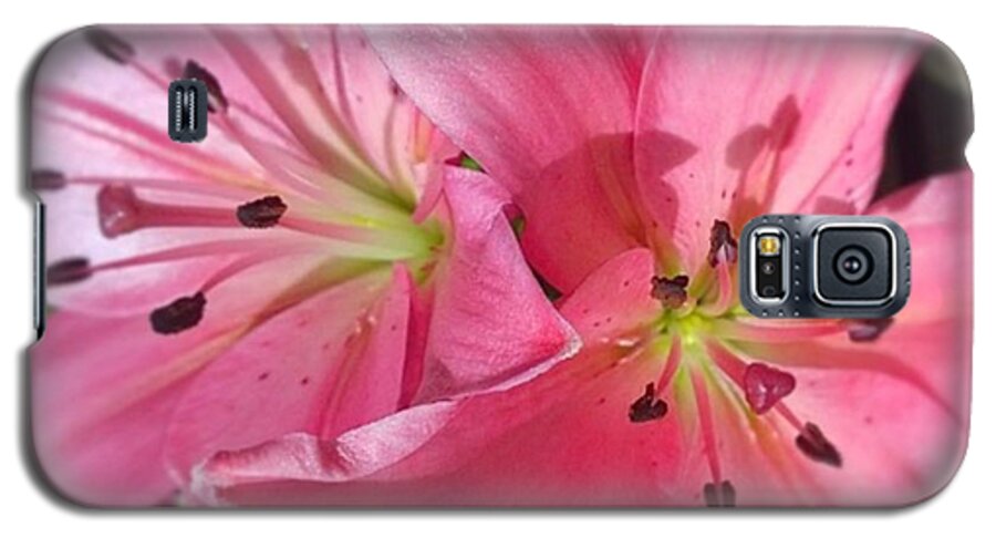 Pink Galaxy S5 Case featuring the photograph #pink #lilly Detail. Love The #colors by Shari Warren