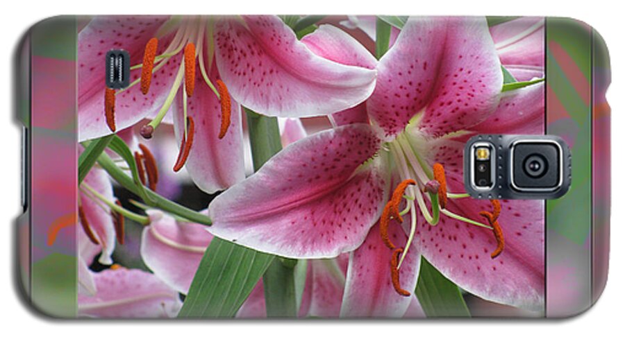 Pink Lily Design Galaxy S5 Case featuring the photograph Pink Lily Design by Debra   Vatalaro