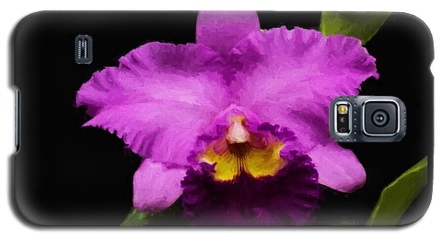 Flower Galaxy S5 Case featuring the digital art Pink Orchid by Charmaine Zoe