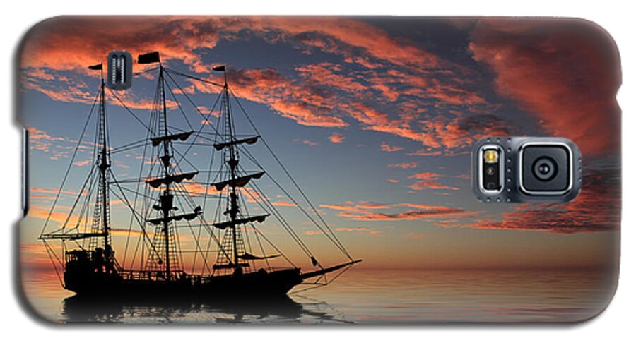 Pirate Ship Galaxy S5 Case featuring the photograph Pirate Ship at Sunset by Shane Bechler