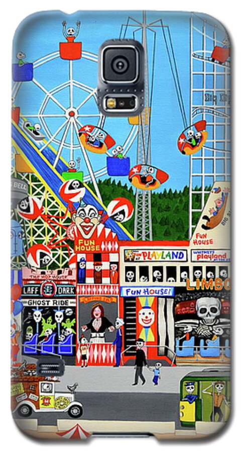 Playland At The Beach Galaxy S5 Case featuring the painting Playland in the Afterlife by Evangelina Portillo