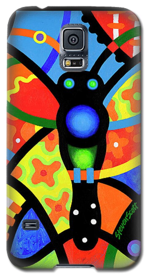 Butterfly Galaxy S5 Case featuring the painting Kaleidoscope Butterfly #1 by Steven Scott