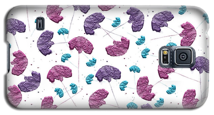 Floral Galaxy S5 Case featuring the digital art Pop Rock Flowers on White Background by Shelley Neff