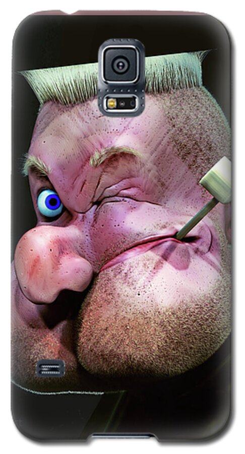 Fan Art Galaxy S5 Case featuring the digital art Popeye Portrait by David Luebbert