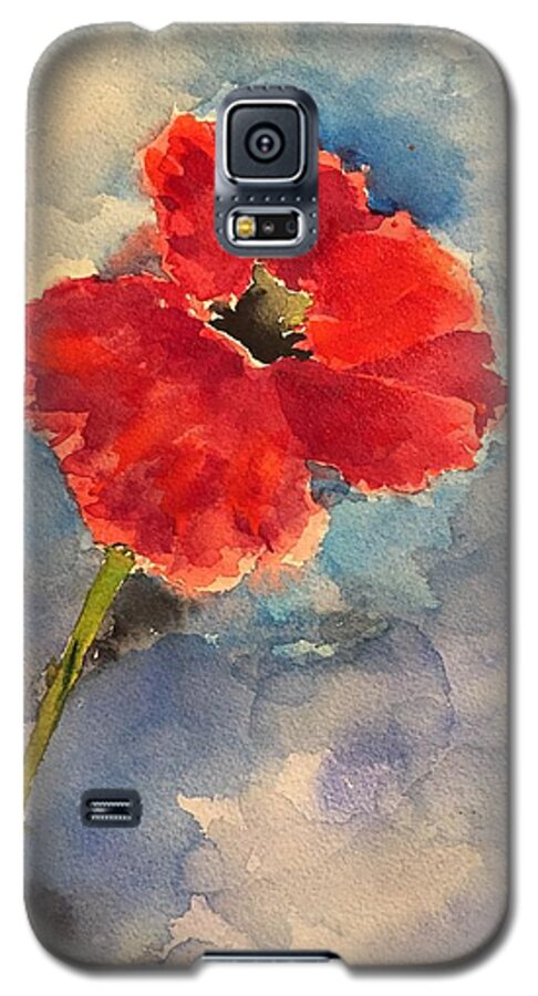 Poppy Galaxy S5 Case featuring the painting Poppy Strong by Bonny Butler