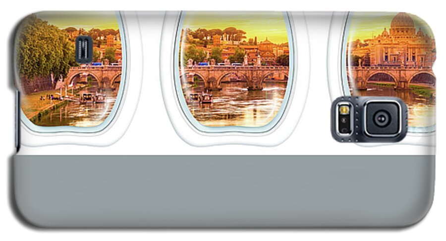 Italy Galaxy S5 Case featuring the photograph Porthole windows on Rome by Benny Marty