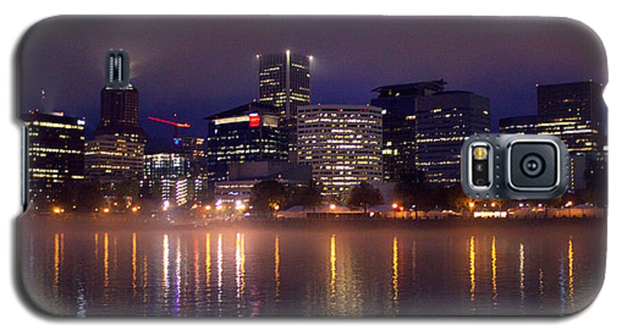 Portland Oregon Galaxy S5 Case featuring the photograph Portland Night Skyline by Joseph Skompski