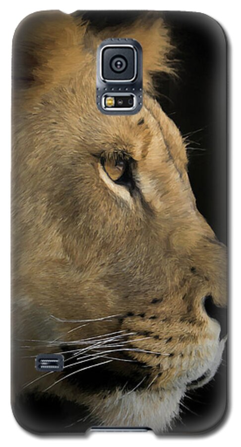 Africa Galaxy S5 Case featuring the digital art Portrait of a Young Lion by Ernest Echols