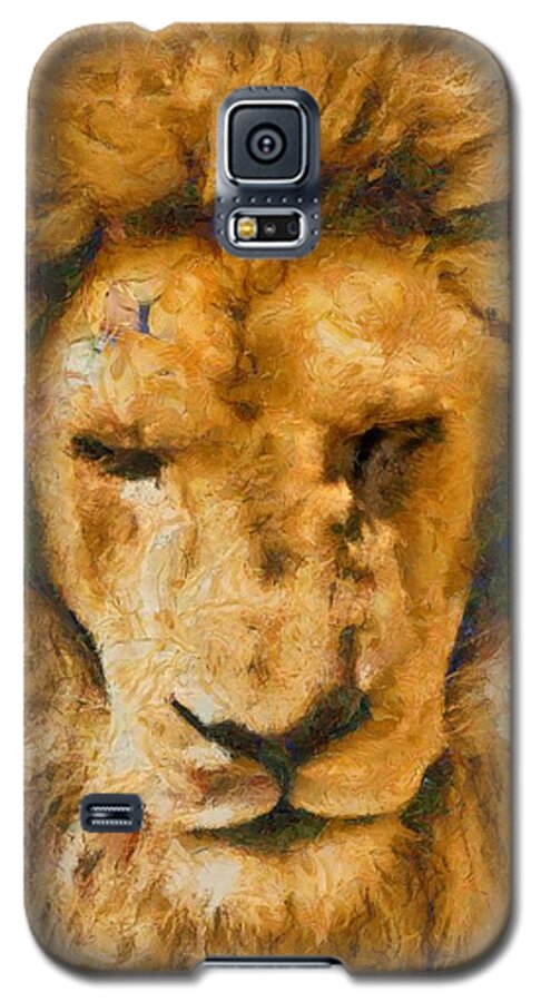 Lion Galaxy S5 Case featuring the photograph Portrait of Lion by Scott Carruthers