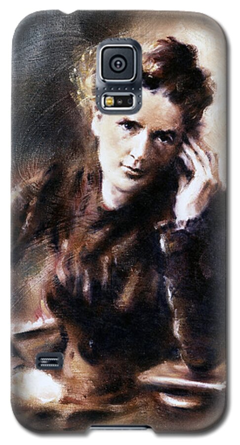 Marie Curie Galaxy S5 Case featuring the painting Portrait of Marie Curie by Ritchard Rodriguez