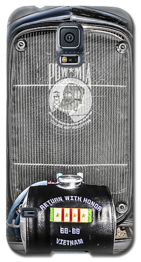 1935; Ford; Radiator; Grill; Pow-mia; Dedication; Car; American; Automobile; Classic; Vehicle; Transportation; Motor; Cars; Retro; American; Shiny; Chrome; Transport; Style; Motorcar; Sports; Machine Galaxy S5 Case featuring the photograph POW-MIA Ford by Chris Smith