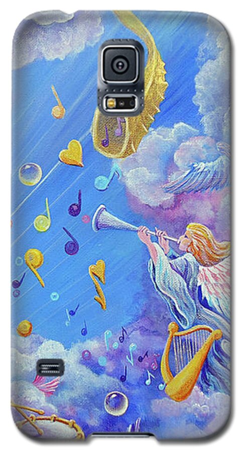 Prophetic Art Galaxy S5 Case featuring the painting Praise Him From The Heavens by Nancy Cupp
