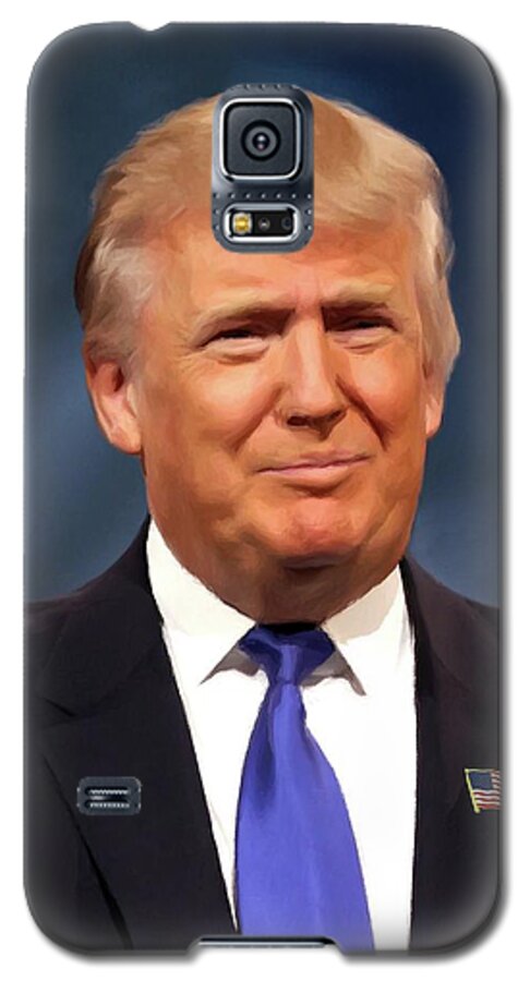President Galaxy S5 Case featuring the painting President Donald John Trump Portrait by Movie Poster Prints