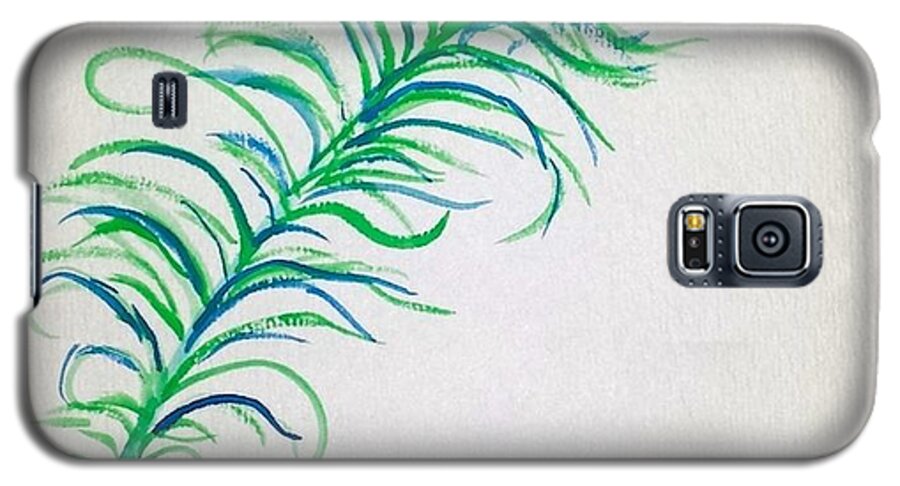 Peacock Is A Symbol Of Integrity And Honesty. As I Show My True Colors Of Who I Am Galaxy S5 Case featuring the painting Pretty as a Peacock by Margaret Welsh Willowsilk
