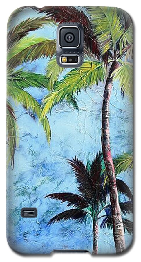 Princeville Palms Galaxy S5 Case featuring the painting Princeville Palms by Kristen Abrahamson