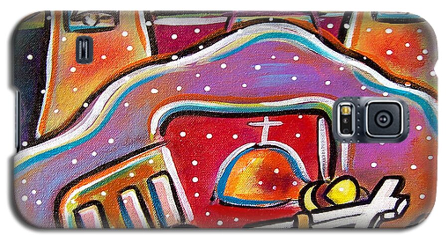 Church Galaxy S5 Case featuring the painting Procession to Chimayo by Jan Oliver-Schultz