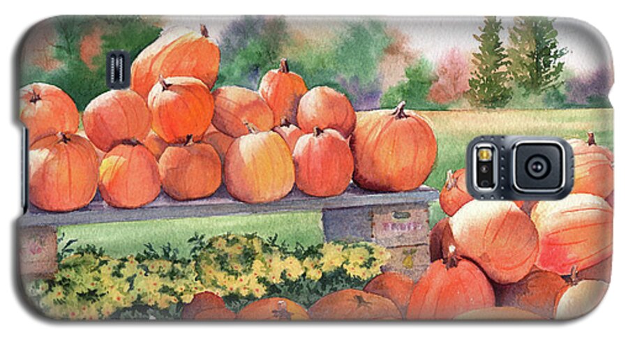 Pumpkins Galaxy S5 Case featuring the painting Pumpkins for Sale by Vikki Bouffard