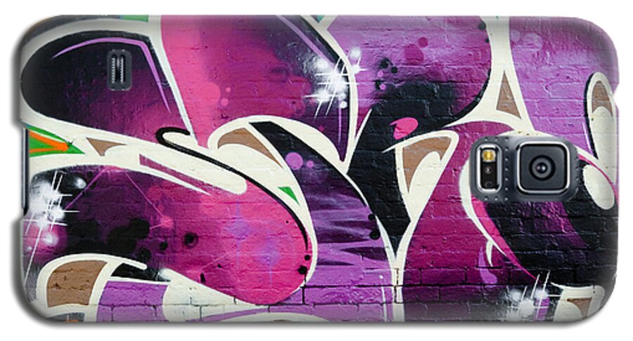 Abstract Galaxy S5 Case featuring the painting Purple Abstract Graffiti by Yurix Sardinelly