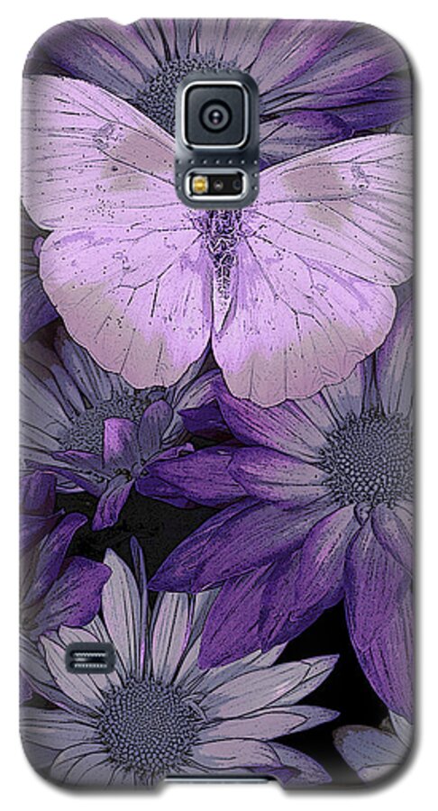 Butterfly Galaxy S5 Case featuring the painting Purple Butterfly by JQ Licensing