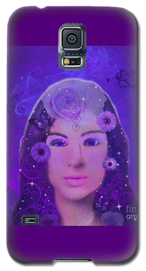 Purple Galaxy S5 Case featuring the digital art Purple Passion by Diamante Lavendar