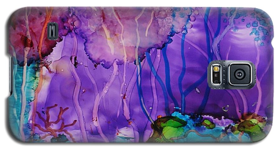 Abstract Galaxy S5 Case featuring the painting Purple Silence by Susan Kubes