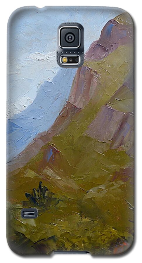 Landscape Galaxy S5 Case featuring the painting Pusch Ridge I by Susan Woodward