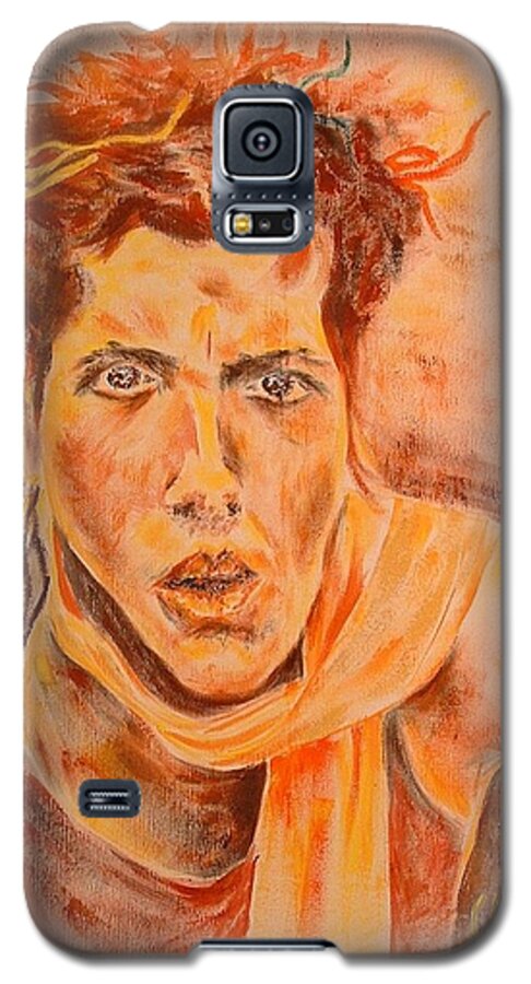Woman Galaxy S5 Case featuring the painting Puzzeld by Claire Gagnon