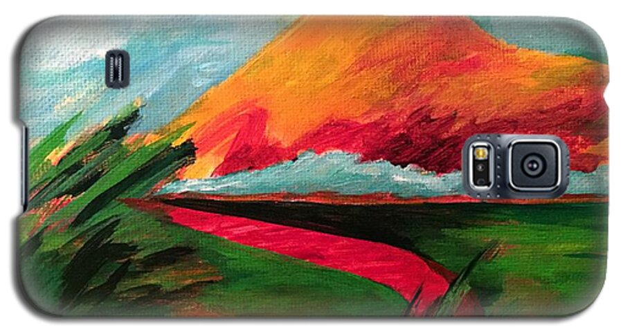 Mountain Galaxy S5 Case featuring the painting Pyramid Mountain by Elizabeth Fontaine-Barr