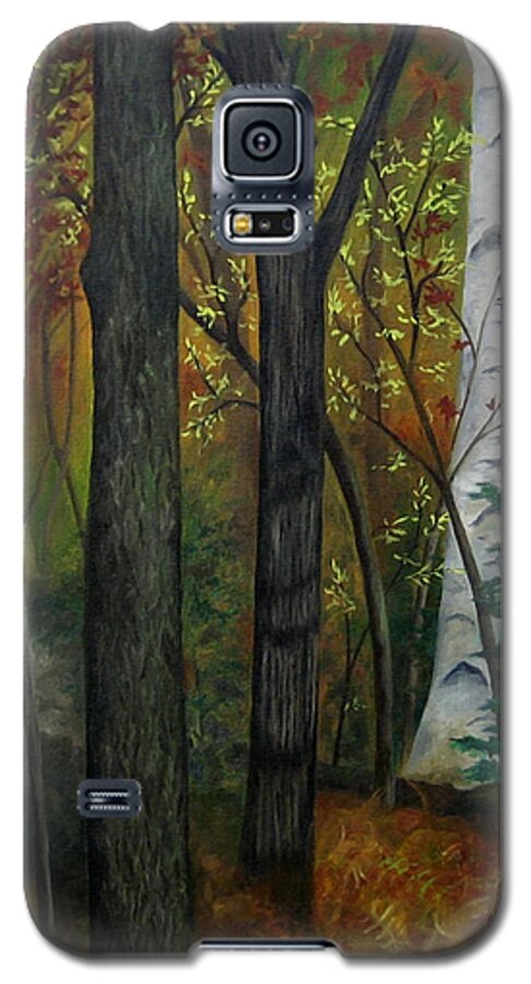 Autumn Galaxy S5 Case featuring the painting Quiet Autumn Woods by FT McKinstry