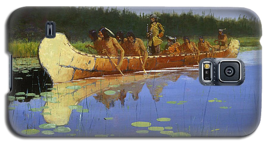Frederic Remington Galaxy S5 Case featuring the painting Radisson and Groseilliers by Frederic Remington