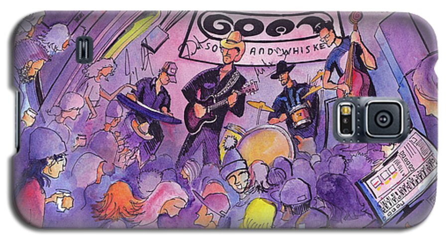 Railbenders Galaxy S5 Case featuring the painting Railbenders at the Goat Soup and Whiskey by David Sockrider