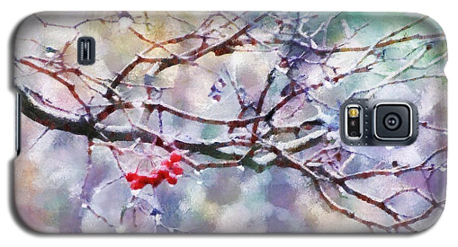 Rain Galaxy S5 Case featuring the digital art Rain Berries by Frances Miller