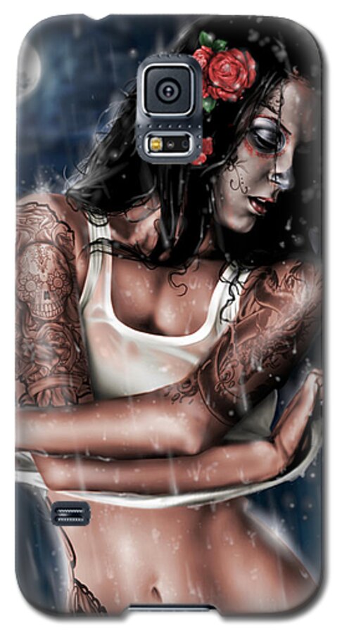 Pete Galaxy S5 Case featuring the painting Rain When I Die by Pete Tapang