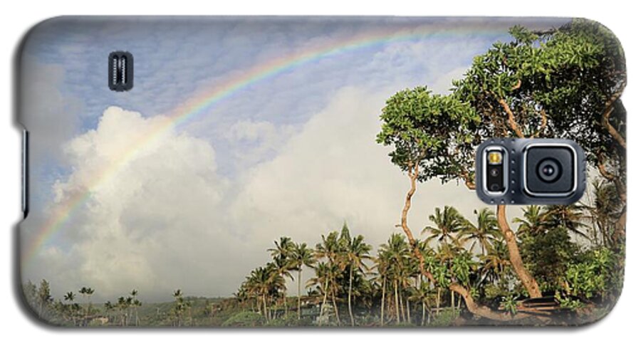 Photosbymch Galaxy S5 Case featuring the photograph Rainbow over the Beach by M C Hood