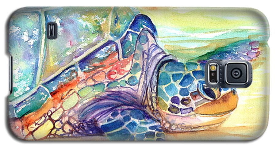 Kauai Art Print Galaxy S5 Case featuring the painting Rainbow Sea Turtle 2 by Marionette Taboniar