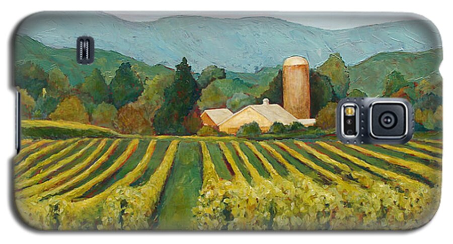 Landscape Galaxy S5 Case featuring the painting Raspberry Rows by Phyllis Howard
