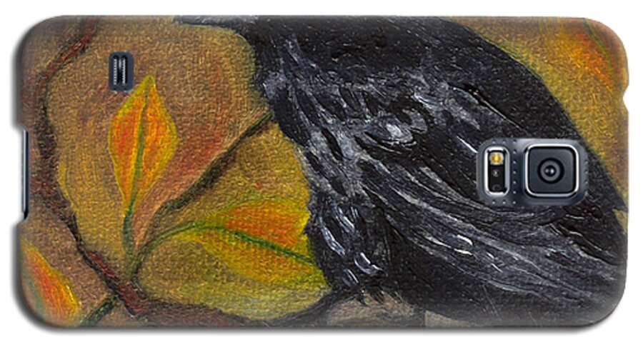Autumn Galaxy S5 Case featuring the painting Raven on a Limb by FT McKinstry