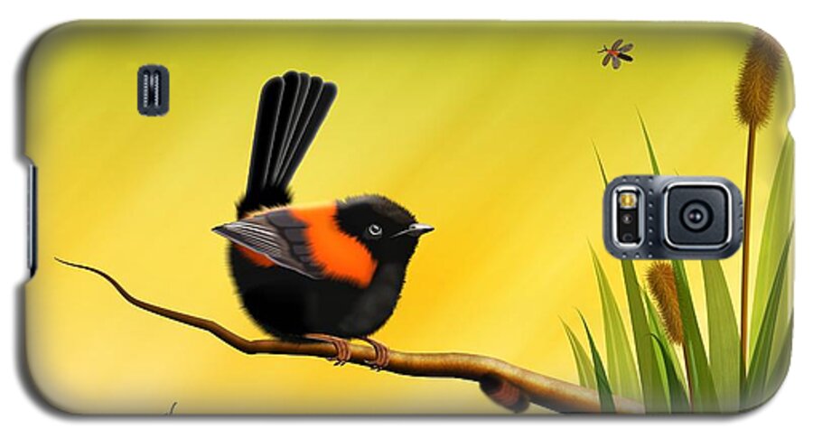 Red Back Fairy Wren Galaxy S5 Case featuring the digital art Red Backed Fairy Wren by John Wills