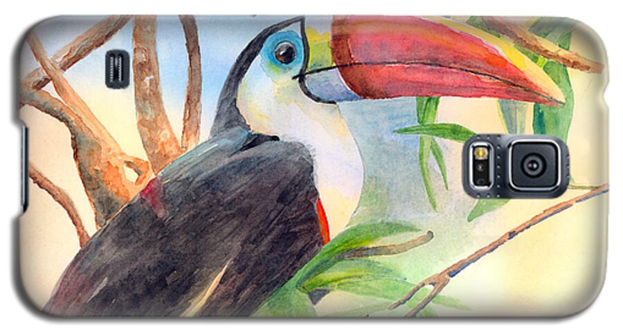 Toucan Galaxy S5 Case featuring the painting Red-billed Toucan by Arline Wagner