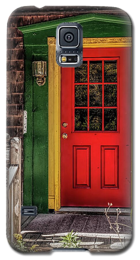 Door; Searsport; Maine; Digital Art; New England Galaxy S5 Case featuring the photograph Red Door by Mick Burkey