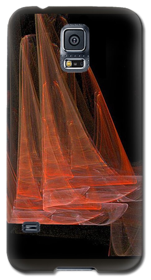 Redsails Galaxy S5 Case featuring the digital art Red Sails by Jackie Mueller-Jones