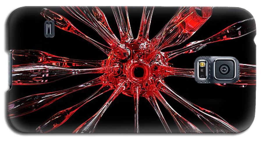 Glass Galaxy S5 Case featuring the digital art Red Spires of Glass by William Ladson