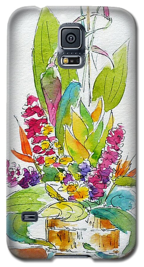 Impressionism Galaxy S5 Case featuring the painting Regatta Tropical Floral by Pat Katz