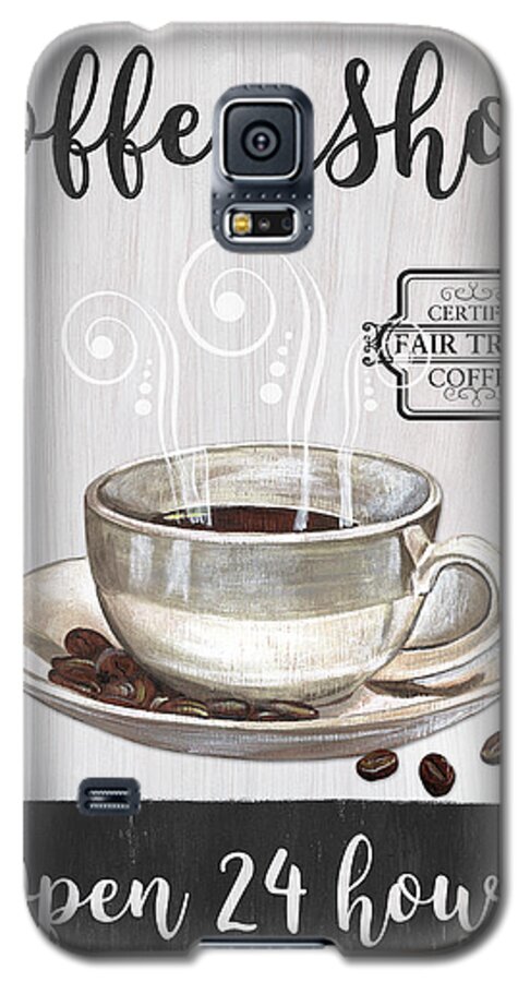 Coffee Galaxy S5 Case featuring the painting Retro Coffee Shop 1 by Debbie DeWitt